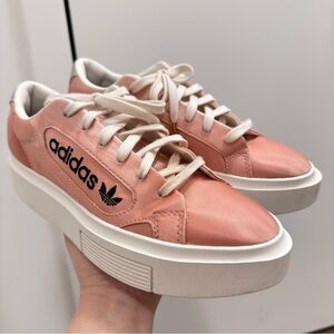 Adidas Women's sleek super pink  Platform Sneakers